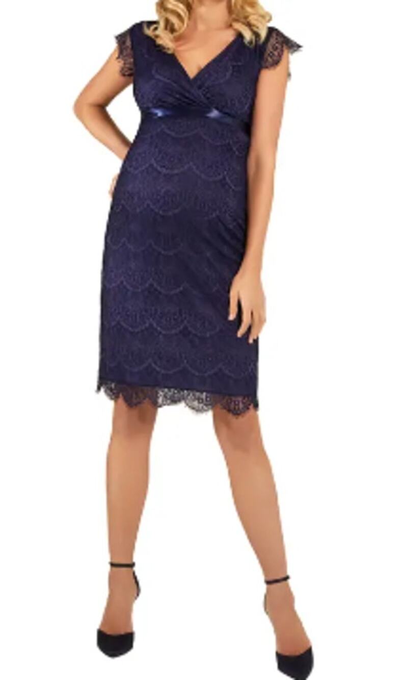 Tiffany Rose Maternity Blue/Purple Lace V Neck Dress Size 1